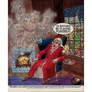 1985 Scrabble Crossword Game Vintage Print Ad (L20)